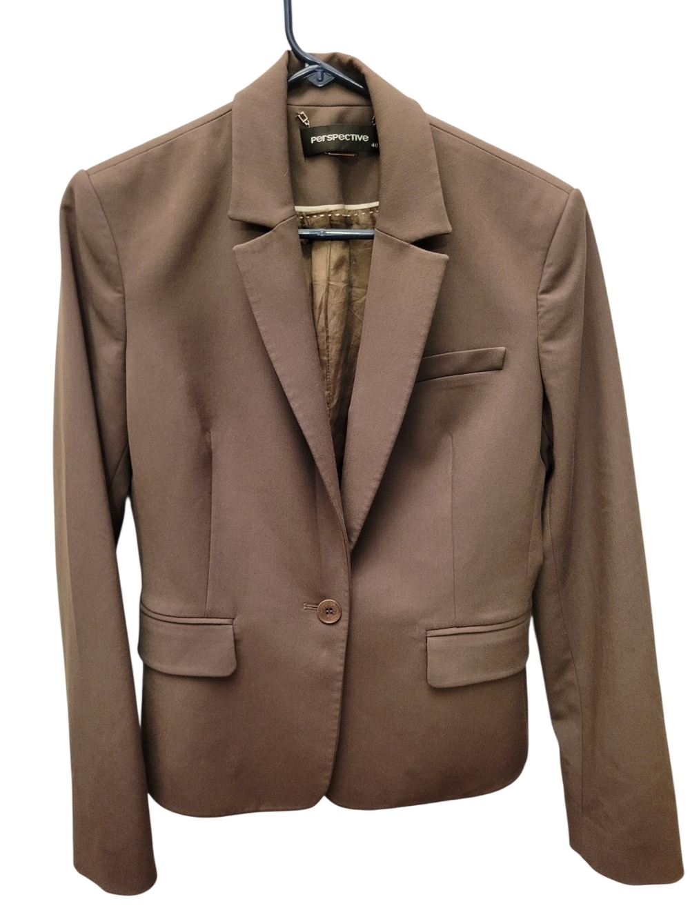 Perspective Women's Brown Single-Button Blazer